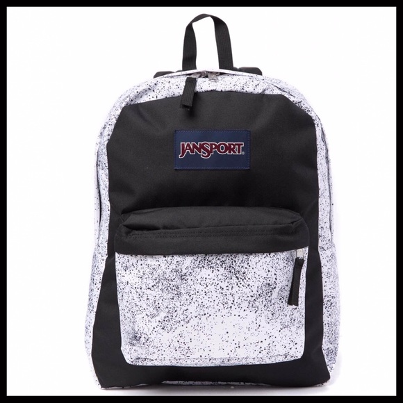 JANSPORT BLACK WHITE SCHOOL BOOK BACKPACK - Picture 4 of 10